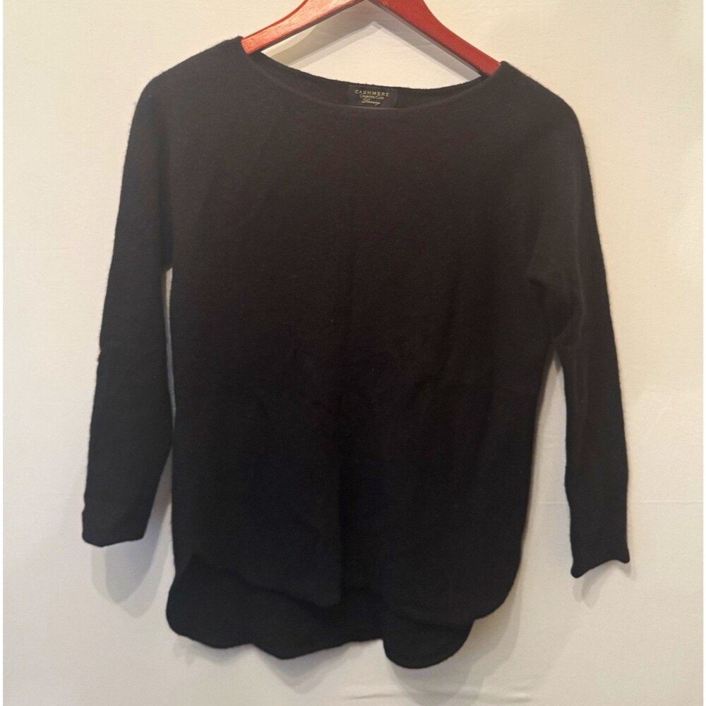 Charter Club 100% Cashmere Knit Sweater Black Women S Crew Neck Pullover